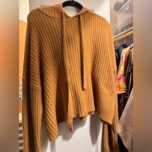 Cozy Women's Cognac Teddy Cropped Sweater